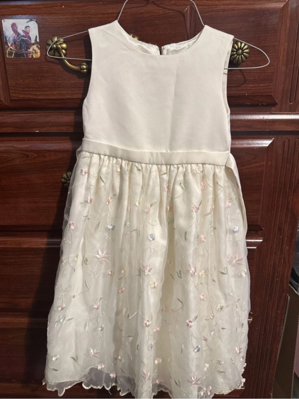 Cinderella Cream Floral Embroidered Girls' Formal Dress